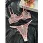 "O" HEAVENS "O" HEAVEN LILY BRA & PANTY SET FLORAL LACE PINK