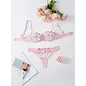 "O" HEAVENS BRA & PANTY FLORAL LACE PINK XL