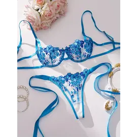 "O" HEAVENS "O" HEAVENS GABBY BRA & PANTY SET BLUE