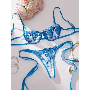 "O" HEAVENS BRA & PANTY GABBY SET BLUE