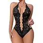 "O" HEAVENS TEDDY LACE HEART JEWEL FRONT BLACK