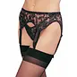 "O" HEAVENS "OH" GARTER BELT LACE HIGH WAIST BLACK