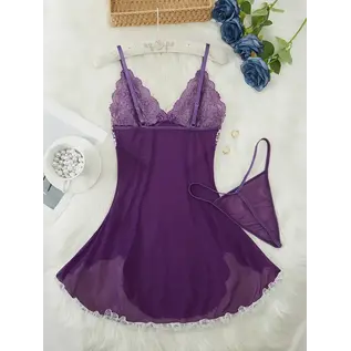 "O" HEAVENS "O" HEAVENS JILL BABYDOLL W/THONG PURPLE