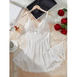 "O" HEAVENS "OH" JILL BABYDOLL W/THONG WHITE