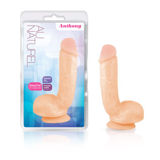 BLUSH AU NATUREL DILDO  W/BALLS ANTHONY SENSA FEEL 8.5" VANILLA