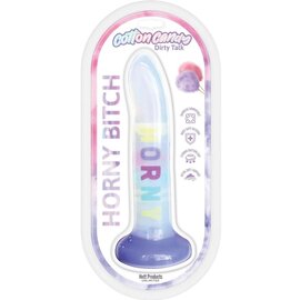 HOTT PRODUCTS COTTON CANDY DIRTY TALK HORNY BITCH MULTICOLOR 8"