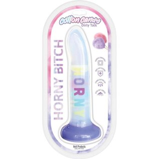 HOTT PRODUCTS DILDO DIRTY TALK HORNY BITCH 8" MULTICOLOR
