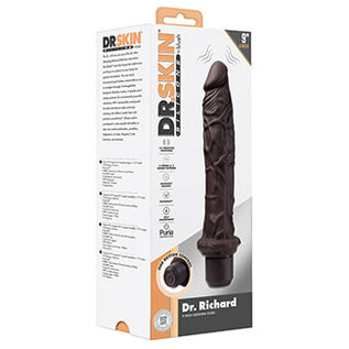 BLUSH VIBE DILDO DR SKIN SILICONE DR RICHARD CHOCOLATE 9"