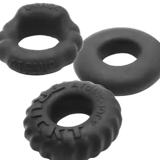 OXBALLS COCK RINGS SET OXBALLS BONEMAKER 3 PACK BLACK