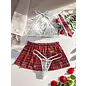 "O" HEAVENS "O" HEAVENS SKIRT, TIE, TOP & THONG SCHOOL GIRL SET