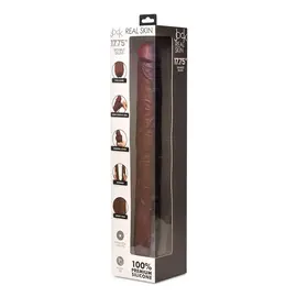 CURVE TOYS JOCK REALSKIN DOUBLE DILDO 17.75 IN CHOCOLATE