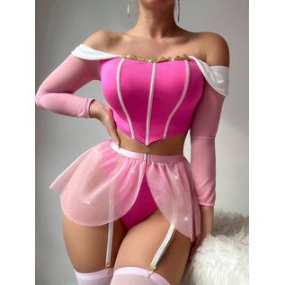 "O" HEAVENS COSTUME SEXY PRINCESS PINK PLUS SIZE