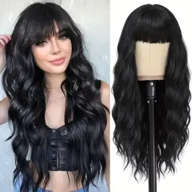 "OH" WIG BLACK WAVY LONG