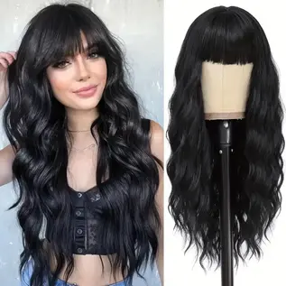"OH" WIG BLACK WAVY LONG