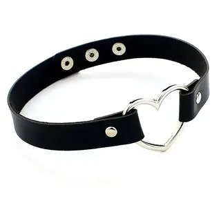 "O" HEAVENS "O" HEAVENS CHOKER LEATHER HEART BLACK