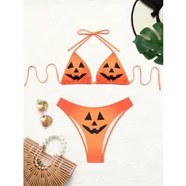 "O" HEAVENS "O" HEAVENS HALLOWEEN PUMPKIN BIKINI ORANGE