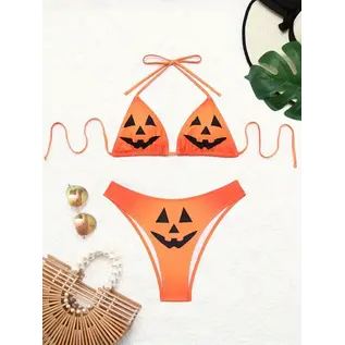 "O" HEAVENS "O" HEAVENS HALLOWEEN PUMPKIN BIKINI ORANGE