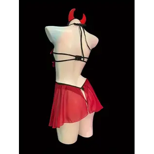 "O" HEAVENS "O" HEAVENS SEXY LIL DEVIL CROTCHLESS COSTUME RED BLACK