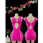 "O" HEAVENS DRESS NET STRETCH PLUS SIZE FIT PINK
