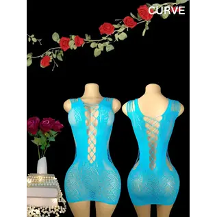 "O" HEAVENS "O" HEAVENS DRESS FISHNET STRETCH FIT BLUE Q/S