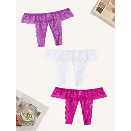 "O" HEAVENS LACE CROTCHLESS PANTY VARIOUS