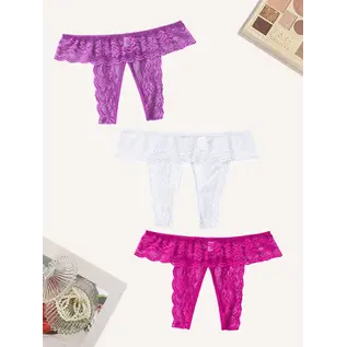 "O" HEAVENS "O" HEAVENS LACE CROTCHLESS PANTY VARIOUS