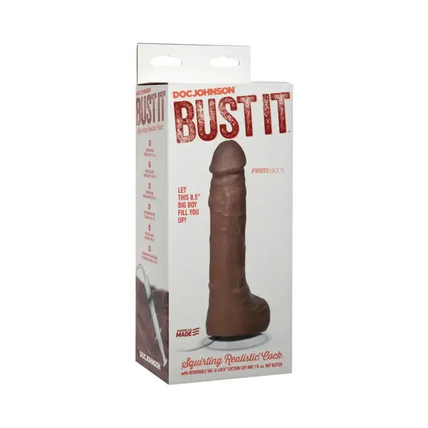 DOC JOHNSON DILDO BUST IT SQUIRTING 9" CHOCOLATE