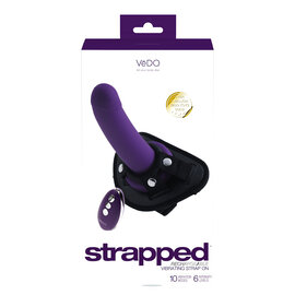 VEDO VEDO STRAPPED VIBRATING STRAP ON WITH REMOTE PURPLE