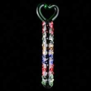 "OH" GLASS DILDO ANAL STIMULATOR MULTI COLOR