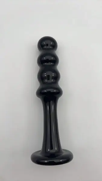"O" HEAVENS ANAL PLUG GLASS BLACK
