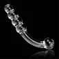 "OH" GLASS WAND DOUBLE ENDED RIBBED G- SPOT