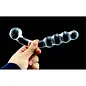 "OH" GLASS WAND DOUBLE ENDED RIBBED G- SPOT