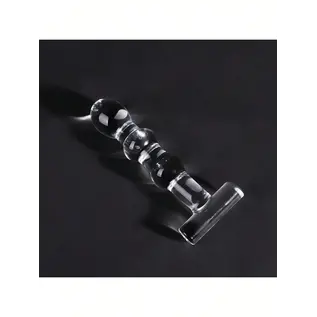 "O" HEAVENS ANAL PLUG GLASS BEADED T-BAR