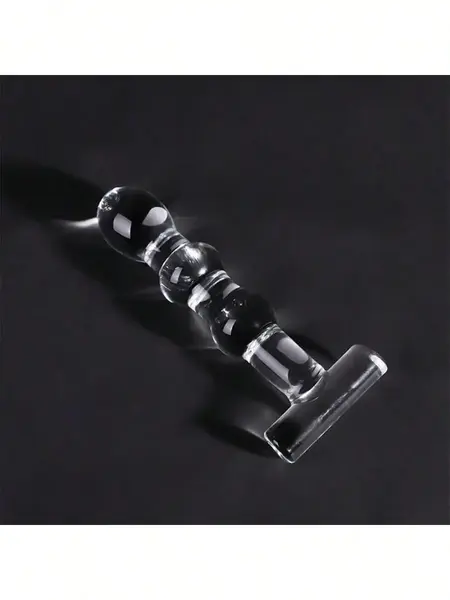 "O" HEAVENS ANAL PLUG GLASS BEADED T-BAR