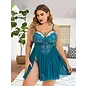 "O" HEAVENS NIGHTIE DEEP V CUT WUTH THONG BLUE