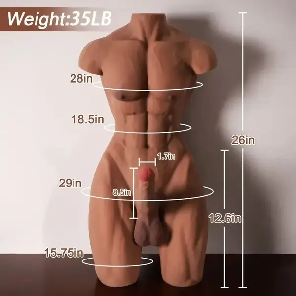 "O" HEAVENS TORSO MALE DOLL 8" LIGHT 36 LBS