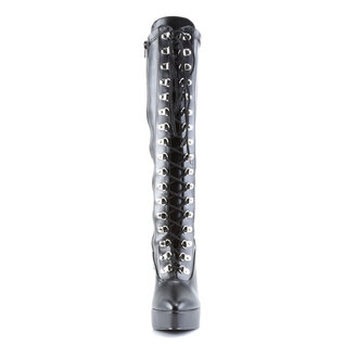 PLEASER DEVIOUS INDULGE THIGH-HIGH BOOT BLACK SIZE 15
