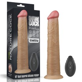 LOVETOY LOVETOY DILDO VIBE NATURE COCK WITH REMOTE FLESH 10"