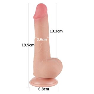 LOVETOY DILDO/BALLS LOVETOY SLIDING SKIN 7.5" VANILLA