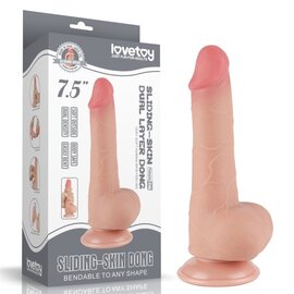 LOVETOY DILDO/BALLS LOVETOY SLIDING SKIN 7.5" VANILLA