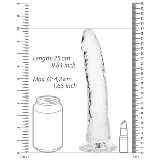 SHOTS AMERICA LLC REALROCK DILDO SLIM 9" CLEAR