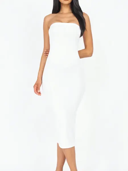 "O" HEAVENS DRESS BODYCON WHITE ONE SIZE