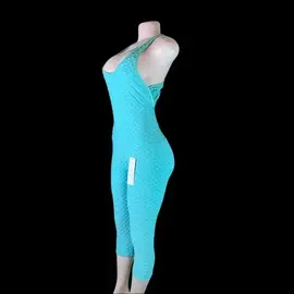 "OH" ATHLETIC BUBBLE ROMPER TEAL SMALL