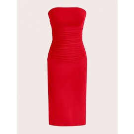 "O" HEAVENS "O" HEAVENS DRESS STRAPLESS BODYCON RED O/S