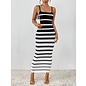"O" HEAVENS DRESS MAXI BLACK & WHITE MEDIUM