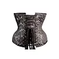 "OH" CORSET UNDER BUST FLORAL PRINT BLACK/SILVER O/S