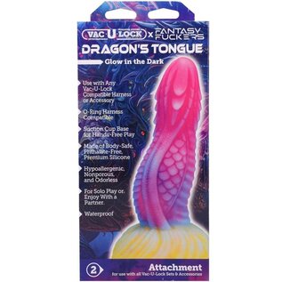 DOC JOHNSON VAC-U-LOCK FANTASY DRAGONS TONGUE DILDO  7"
