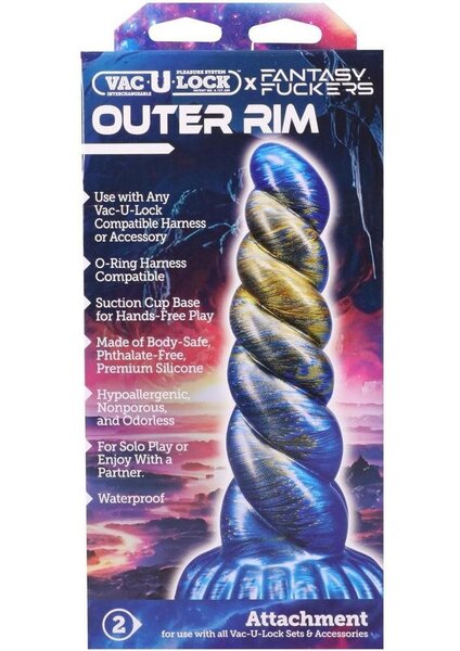 DOC JOHNSON DILDO VAC U LOCK FANTASY OUTER RIM 8"