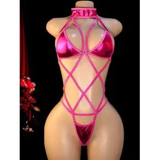 "O" HEAVENS "O" HEAVENS BODYSUIT METALLIC PINK O/S