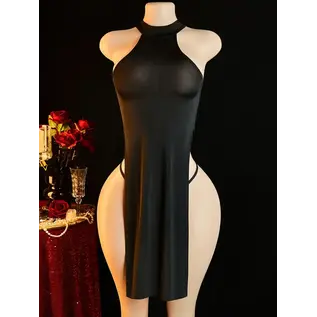 "O" HEAVENS "O" HEAVENS DRESS SIDE SLITS O RING OPEN BACK WITH THONG O/S